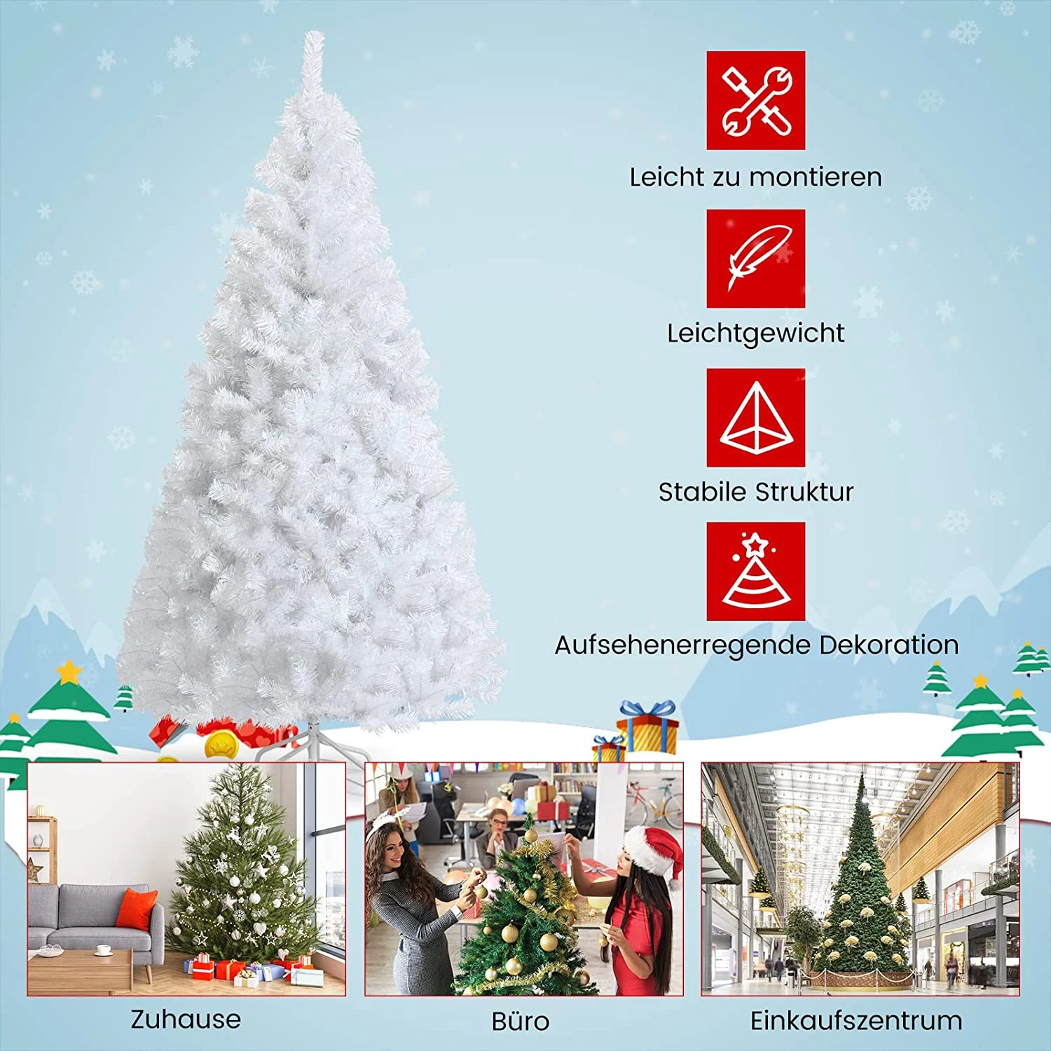 Costway 150cm Künstlicher Weihnachtsbaum 5 Costway 150cm Künstlicher Weihnachtsbaum – Bild 3