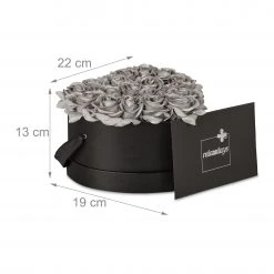Relaxdays Schwarze Rosenbox mit 18 silbernen Rosen -Günstiges Deko Geschäft 398f92c9e76c468c92b76b56a2f765b5