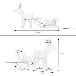 Home&Styling Collection LED Deko Rentier mit Schlitten, warmweiß - Durchscheinend - 39 x 20 x 55 cm -Günstiges Deko Geschäft 399332a69e1d4eaca35941e4049e494a