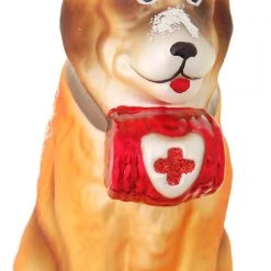 Krebs Glas Lauscha 11cm Bernhardiner Sennehund aus Glas