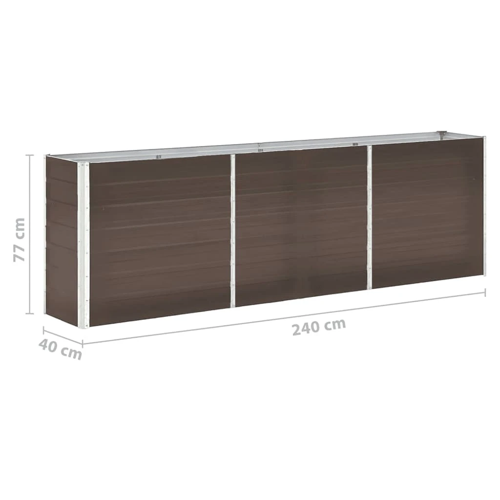 VidaXL Garten-Hochbeet Braun Verzinkter Stahl - vidaXL Garten-Hochbeet Verzinkter Stahl 240×40×77 cm Braun 8 VidaXL Garten-Hochbeet Braun Verzinkter Stahl - vidaXL Garten-Hochbeet Verzinkter Stahl 240×40×77 cm Braun – Bild 6