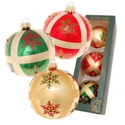 Krebs Glas Lauscha Rot/Gold/Grün 8cm Glaskugeln