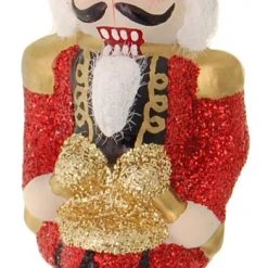 Krebs Glas Lauscha 11cm Nussknacker mit Trommel aus Glas