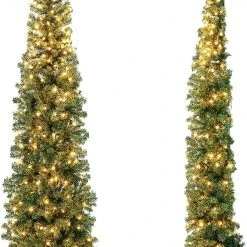 Costway 210cm Künstlicher Halber Weihnachtsbaum