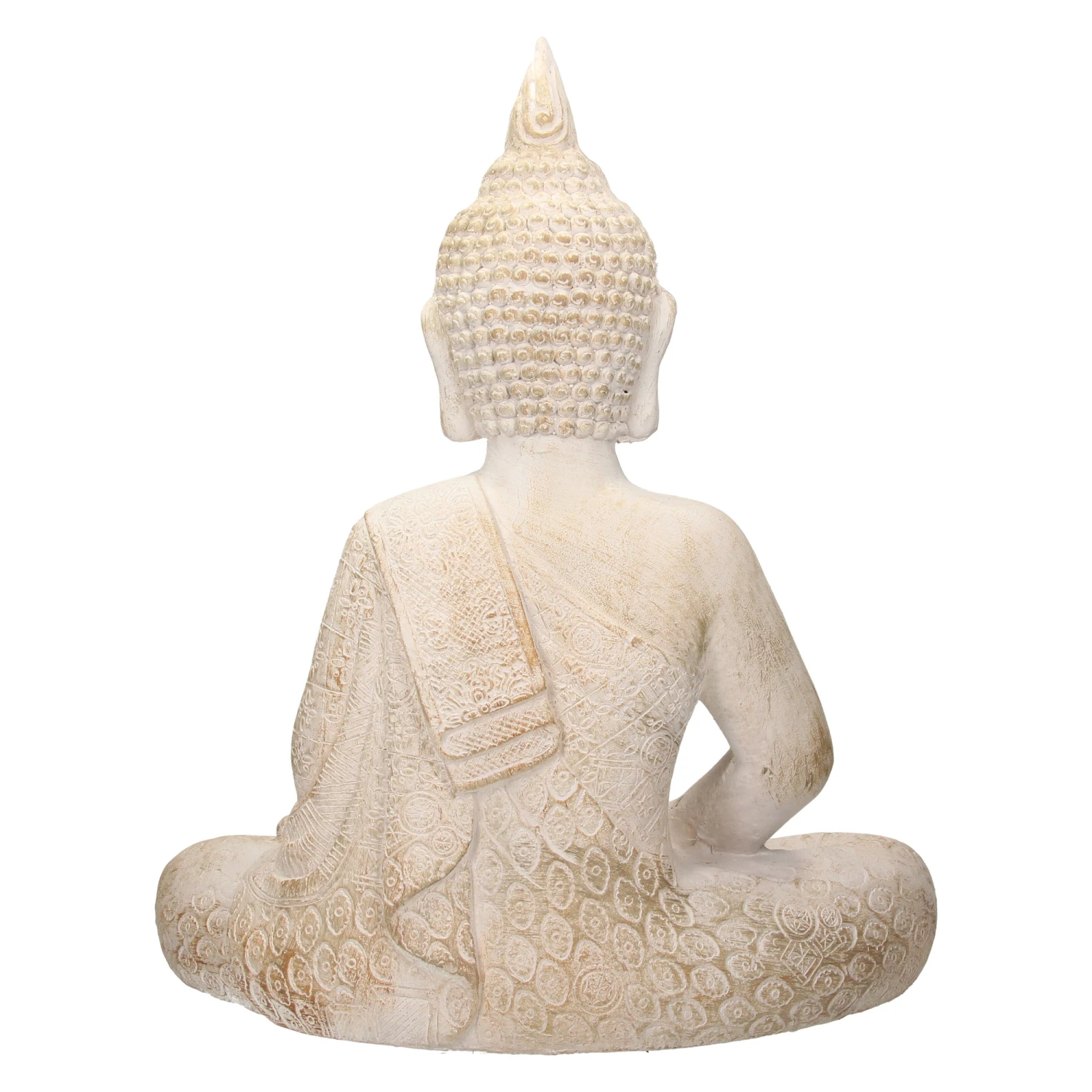 ECD Germany Buddha Figur 40x24x48 cm Beige/Grau 5 ECD Germany Buddha Figur 40x24x48 cm Beige/Grau – Bild 3