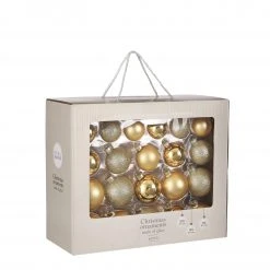 Günstiges Deko Geschäft 7 House of Seasons Weihnachtskugeln aus Glas - Gold