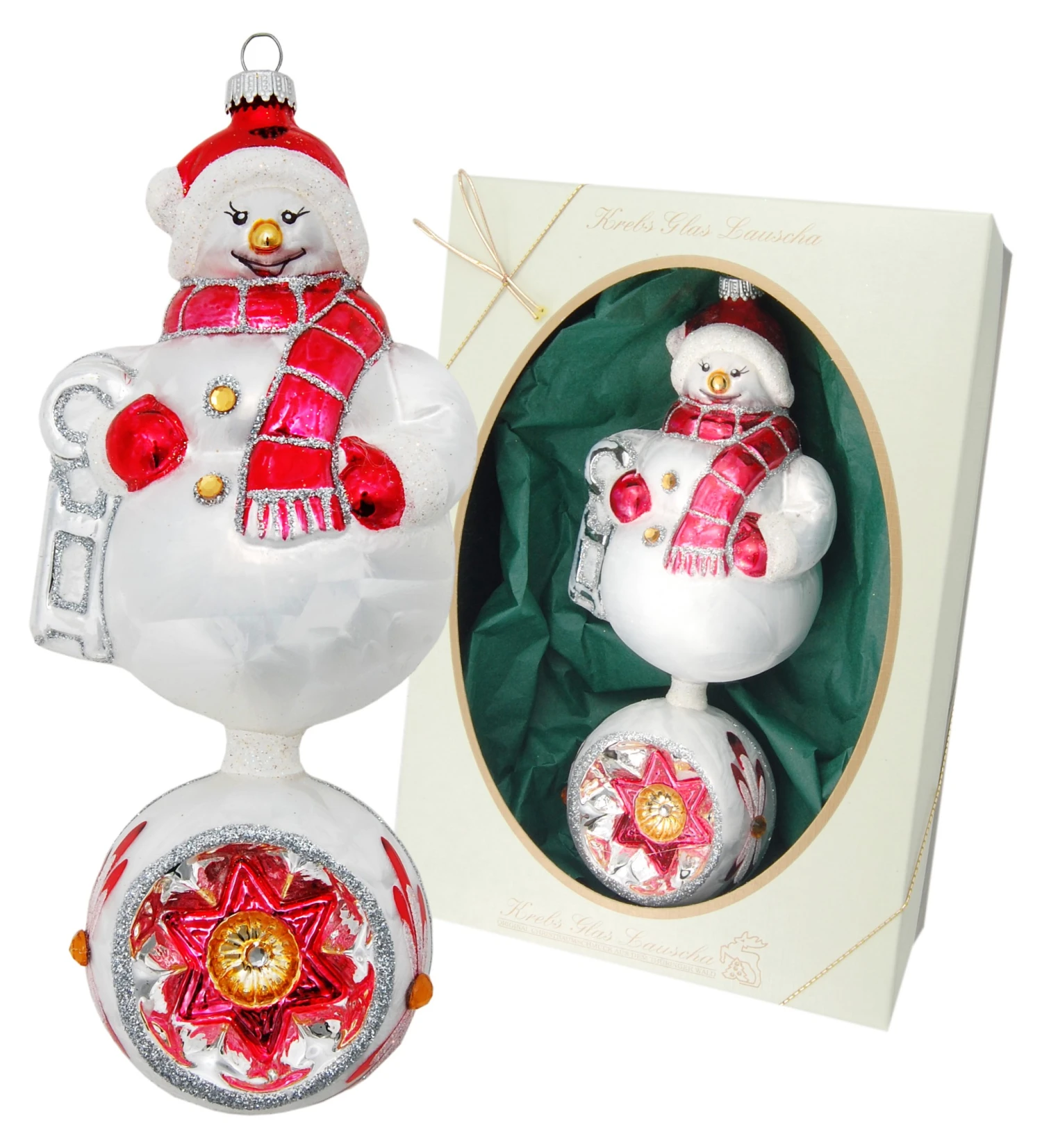 Krebs Glas Lauscha 20cm Doppelform Schneeman aus Glas 3 Krebs Glas Lauscha 20cm Doppelform Schneeman aus Glas