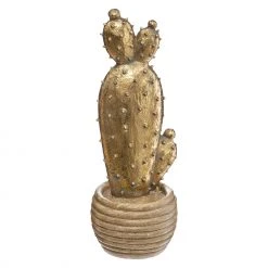 Atmosphera Créateur d'intérieur Deko-Figur GOLDENE KAKTEE, H. 30 cm