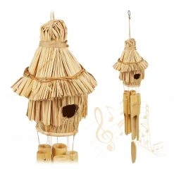 Relaxdays Windspiel Bambus 2er Set