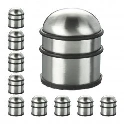 Relaxdays 10 x Türstopper Edelstahl silber