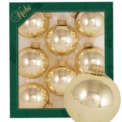 Krebs Glas Lauscha Seidengold glänzend 7cm Glaskugeln uni