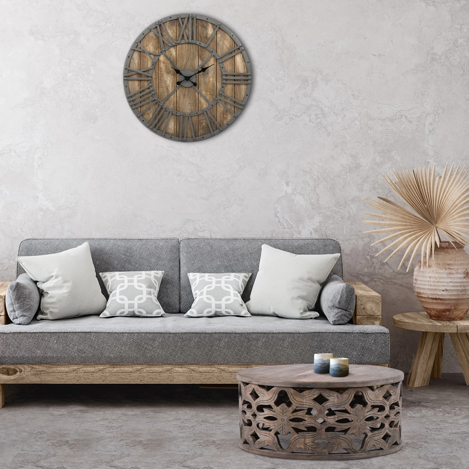 WOMO-DESIGN Wanduhr rund Ø 76cm aus Eisen - 76 x 76 cm 4 WOMO-DESIGN Wanduhr rund Ø 76cm aus Eisen - 76 x 76 cm – Bild 2