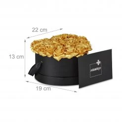 Relaxdays Schwarze Rosenbox mit 18 goldenen Rosen -Günstiges Deko Geschäft 446a070e60de41c9b6dd5d86c510111f