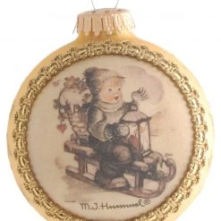 Krebs Glas Lauscha Hellgold 8cm Glaskugeln M.I. Hummel