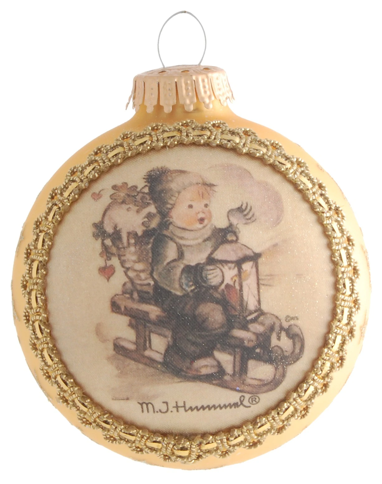 Krebs Glas Lauscha Hellgold 8cm Glaskugeln M.I. Hummel 3 Krebs Glas Lauscha Hellgold 8cm Glaskugeln M.I. Hummel