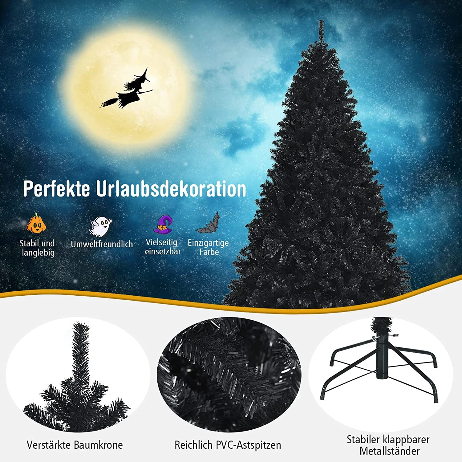 Costway 225cm Künstlicher Weihnachtsbaum 6 Costway 225cm Künstlicher Weihnachtsbaum – Bild 4