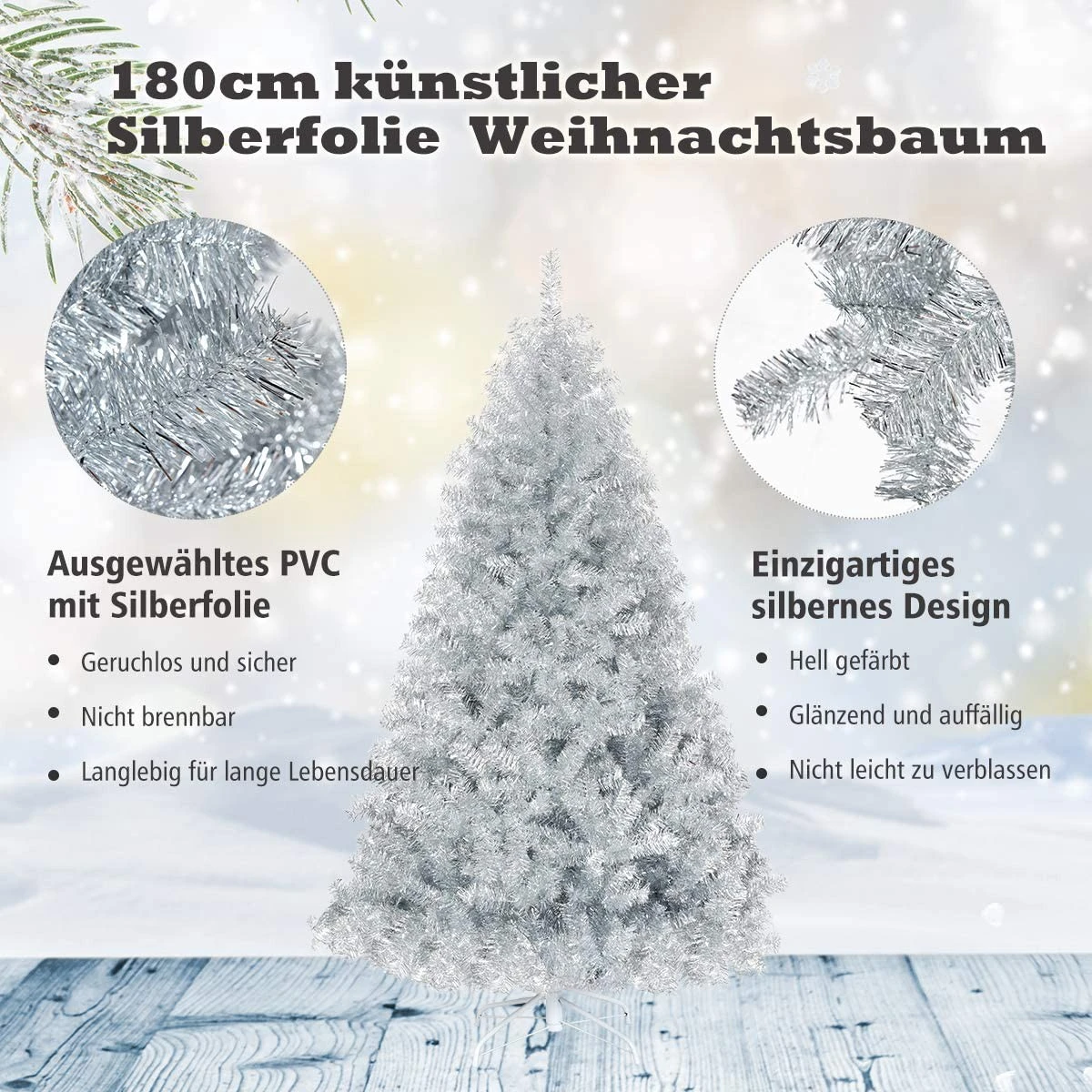 Costway 180cm Künstlicher Weihnachtsbaum 5 Costway 180cm Künstlicher Weihnachtsbaum – Bild 3