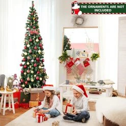 Costway 210cm Künstlicher Halber Weihnachtsbaum -Günstiges Deko Geschäft 473c0911bcb04adebcd66b34a5eea597