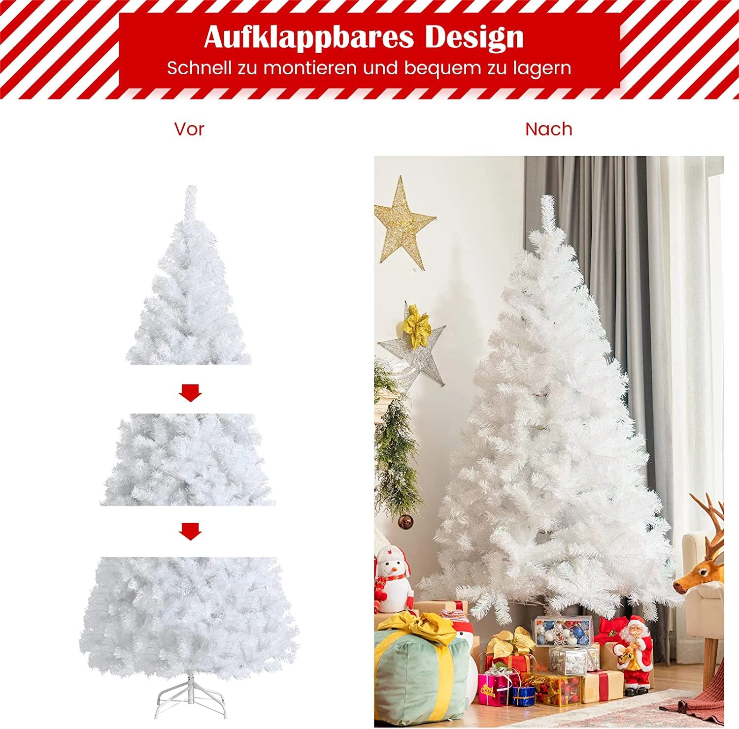 Costway 150cm Künstlicher Weihnachtsbaum 7 Costway 150cm Künstlicher Weihnachtsbaum – Bild 5