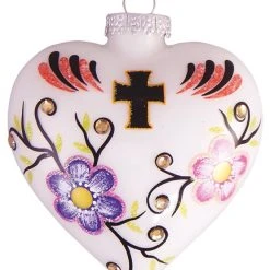 Krebs Glas Lauscha 10cm Herz aus Glas Day of Dead aus Glas