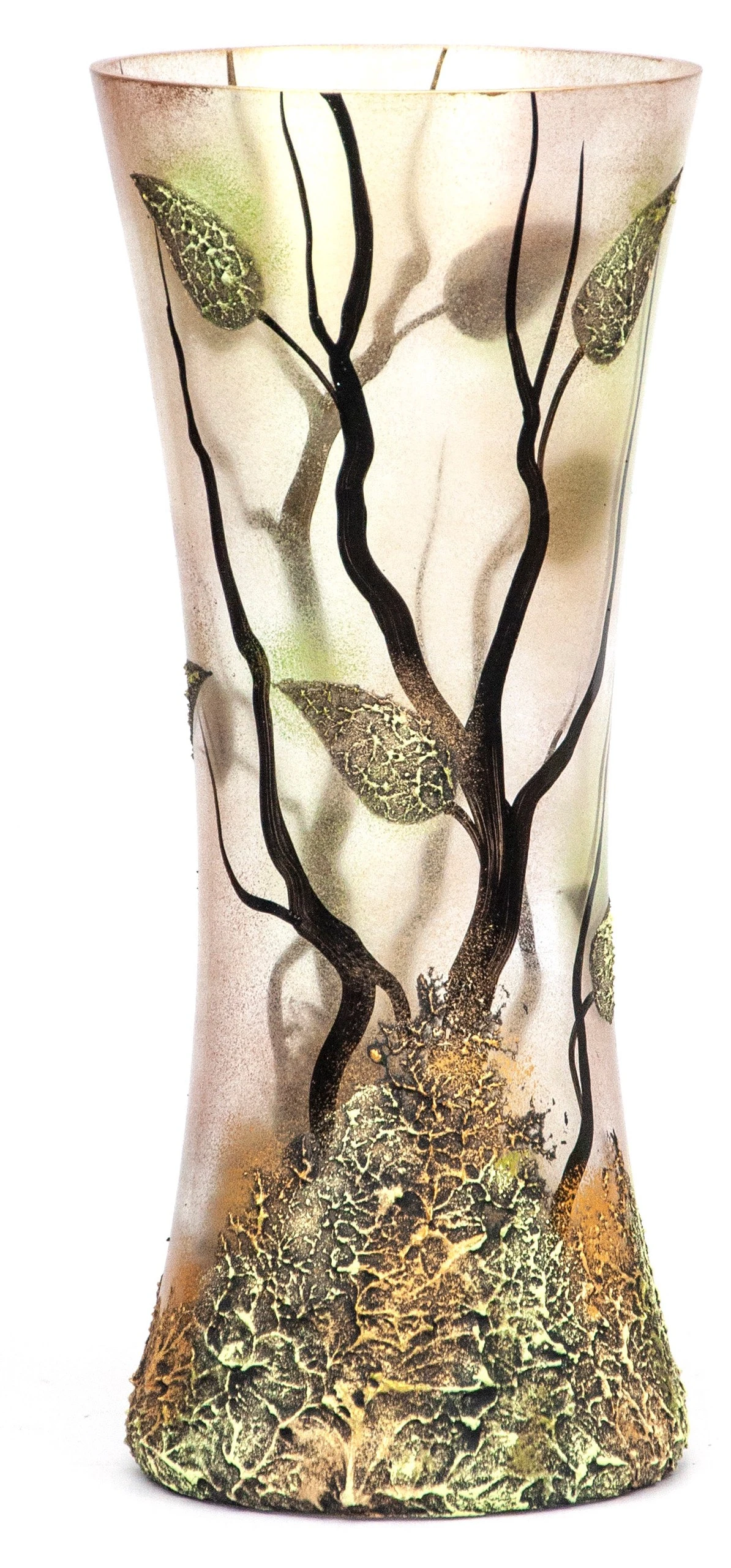 7ART Handbemalte Glasvase - Tischvase aus Glas 36 cm 3 7ART Handbemalte Glasvase - Tischvase aus Glas 36 cm