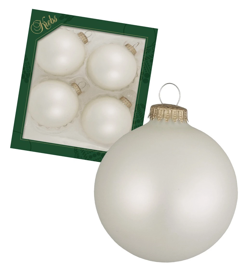 Krebs Glas Lauscha Vanilleeisfarbig matt 8cm Glaskugeln uni 3 Krebs Glas Lauscha Vanilleeisfarbig matt 8cm Glaskugeln uni