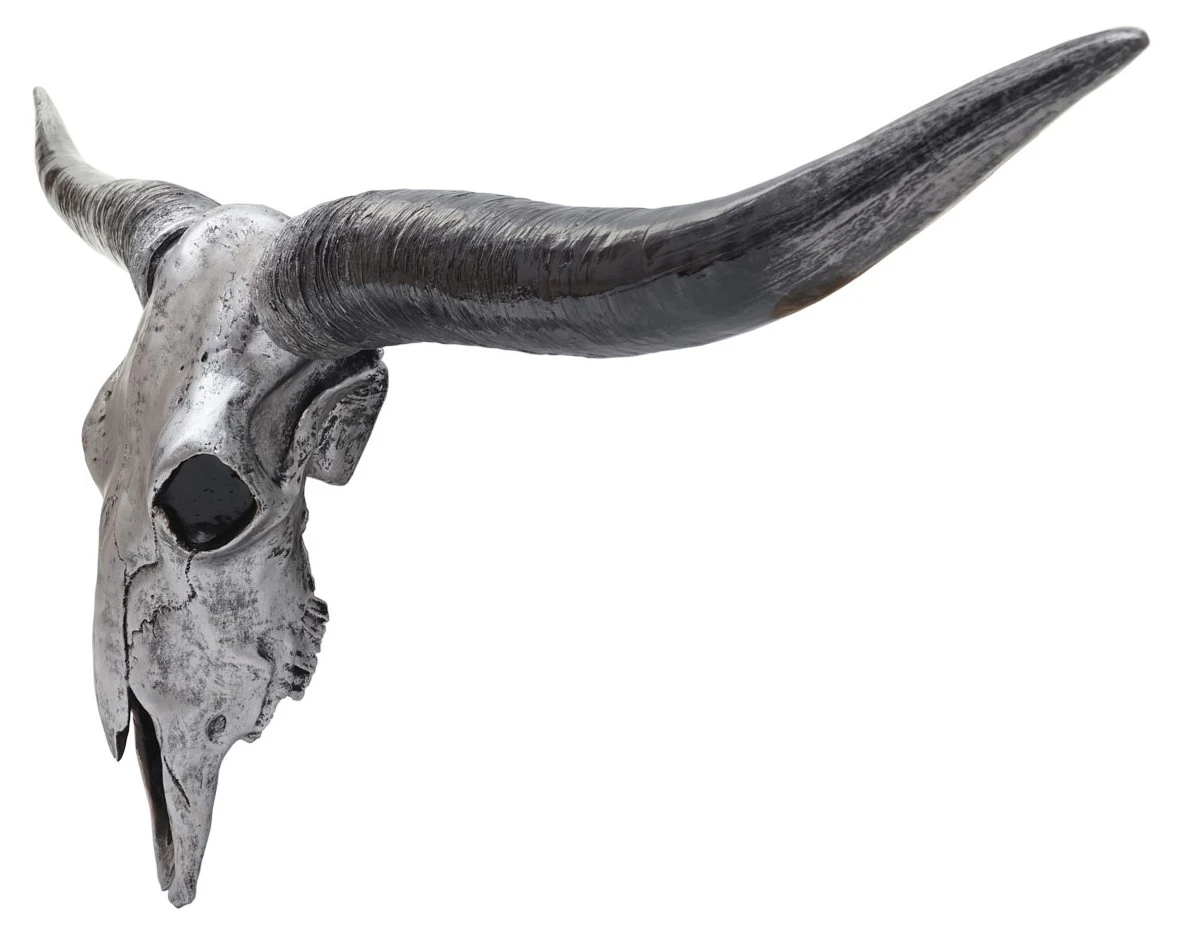 Deko Schädel 132cm HWC-A14 Stier - Silbergrau 4 Deko Schädel 132cm HWC-A14 Stier - Silbergrau – Bild 2