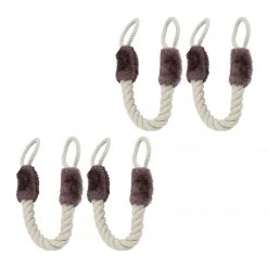 Relaxdays 4 x Türkordel Klemmschutz braun