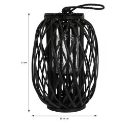 Home&Styling Collection Riedlaterne mit Henkel 40x Ø26cm Schwarz - Schwarz - 30 x 43 x 56 cm - Glas -Günstiges Deko Geschäft 4e3fe89fc05545e1b3d7cdec4867c3fc