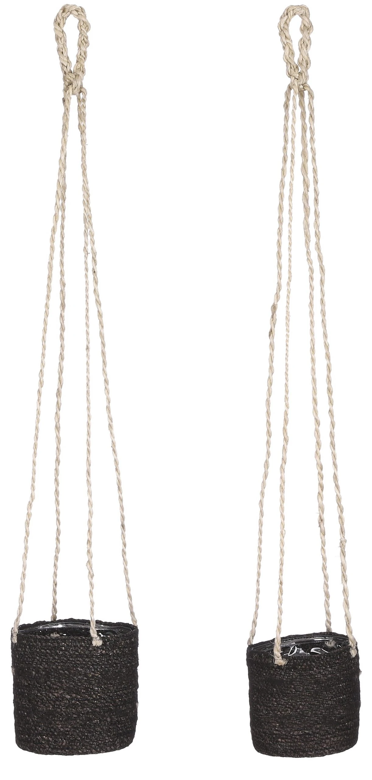 Mica Decorations Pflanzkorb Atlantic (2er-Set) - Schwarz - Kunststoff - Textil 3 Mica Decorations Pflanzkorb Atlantic (2er-Set) - Schwarz - Kunststoff - Textil