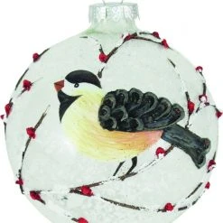 Krebs Glas Lauscha 10cm Glaskugel 3D-Meisendekoration