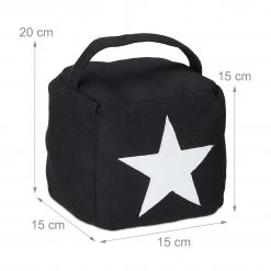 Relaxdays 1 x Türstopper Stern mit Griff schwarz - Schwarz - Weiß -Günstiges Deko Geschäft 5340734932aa45ffac1f7d61131ae31b