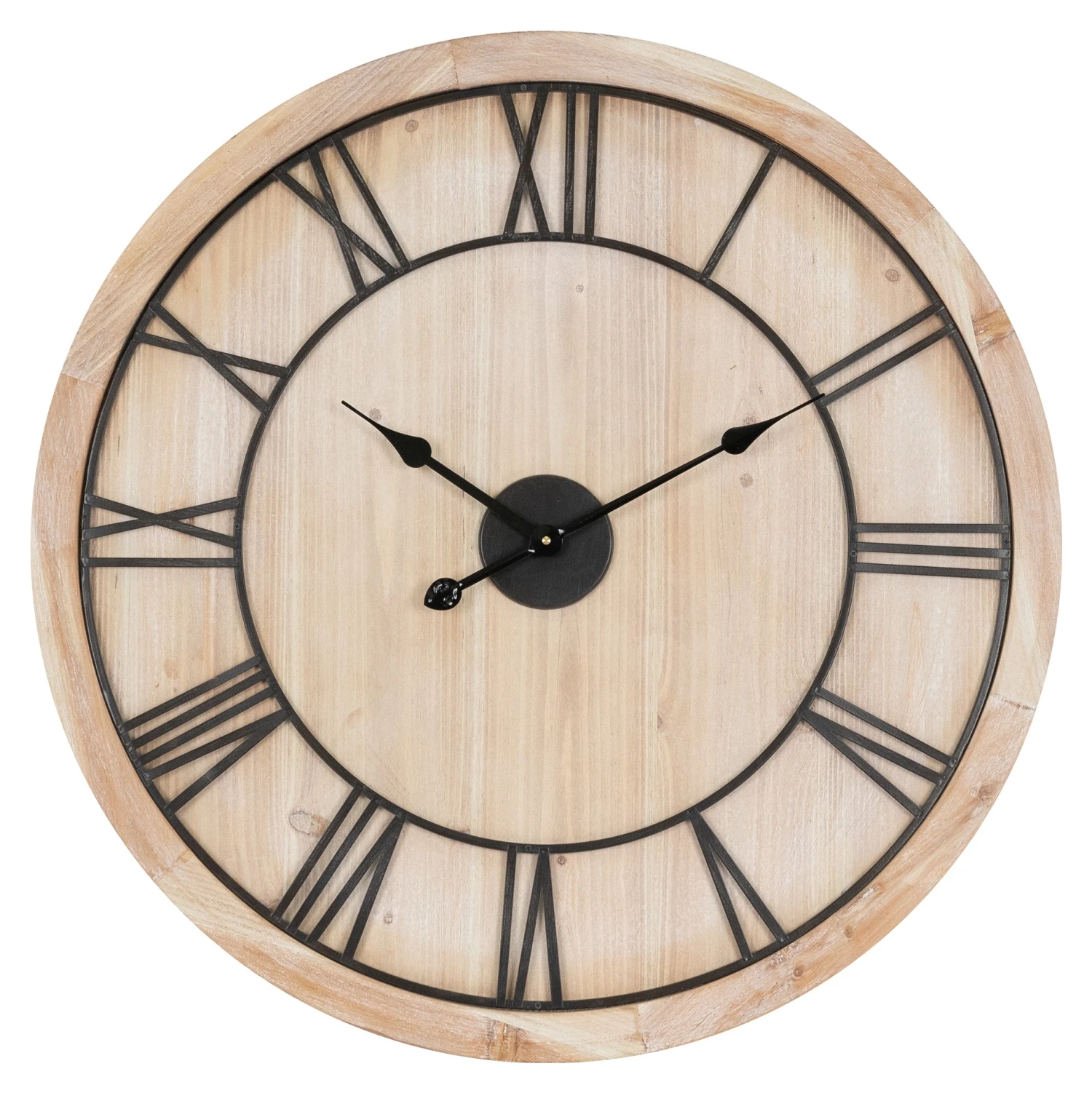 ECD Germany Große Wanduhr Ø 76 cm Pinienoptik 3 ECD Germany Große Wanduhr Ø 76 cm Pinienoptik