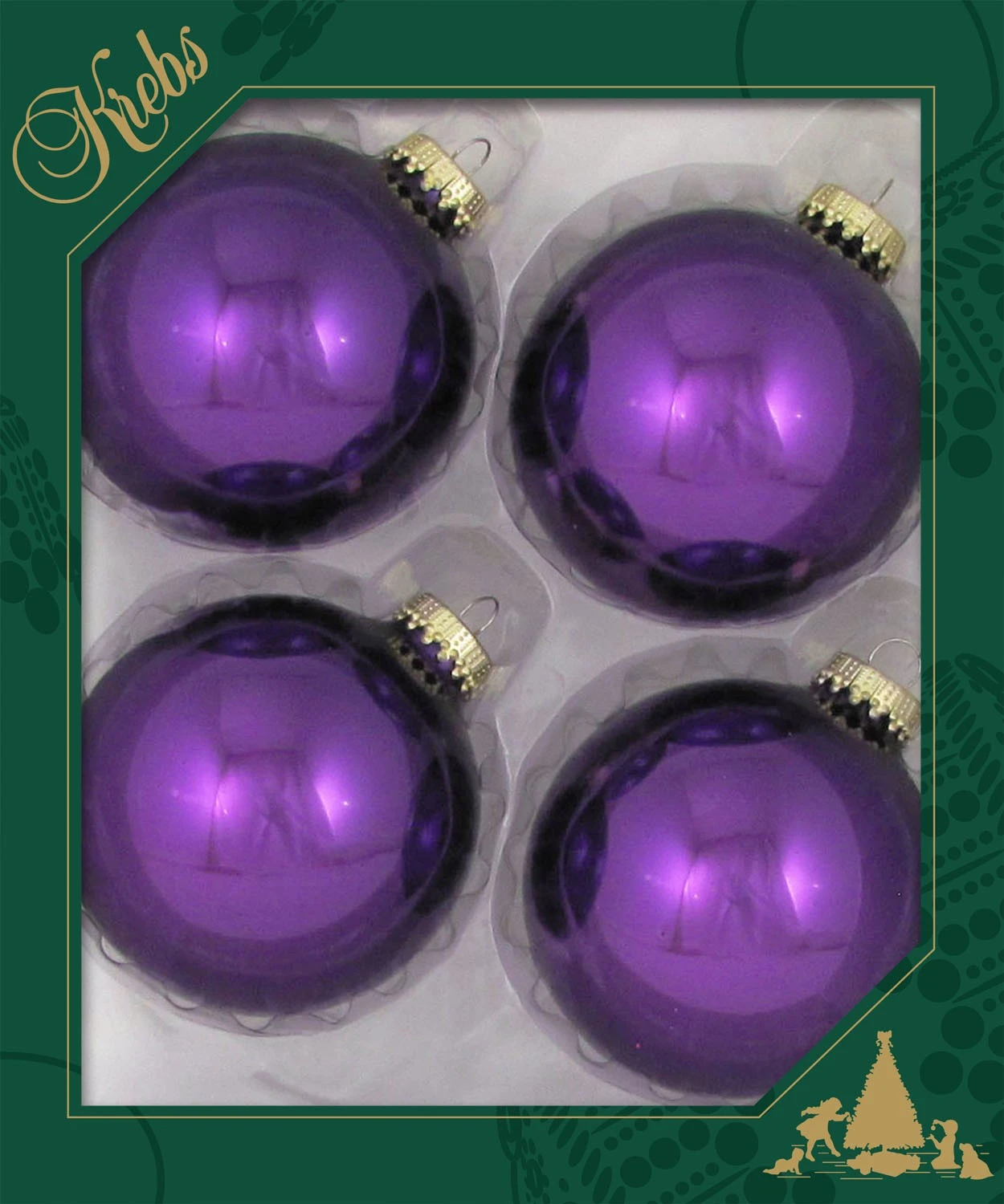 Krebs Glas Lauscha Lila glänzend 8cm Glaskugeln uni 4 Krebs Glas Lauscha Lila glänzend 8cm Glaskugeln uni – Bild 2