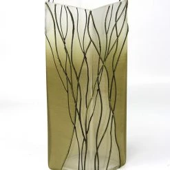 7ART Handbemalte Glasvase - Tischvase aus Glas 30 cm