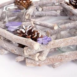 HWC Adventskranz rund mit Teelichthaltern - Standard 12 HWC Adventskranz rund mit Teelichthaltern - Standard -Günstiges Deko Geschäft 578c207a01a84247b12f576045c37883