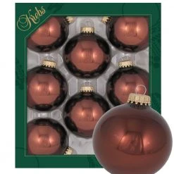 Krebs Glas Lauscha Mocca 7cm Glaskugeln uni