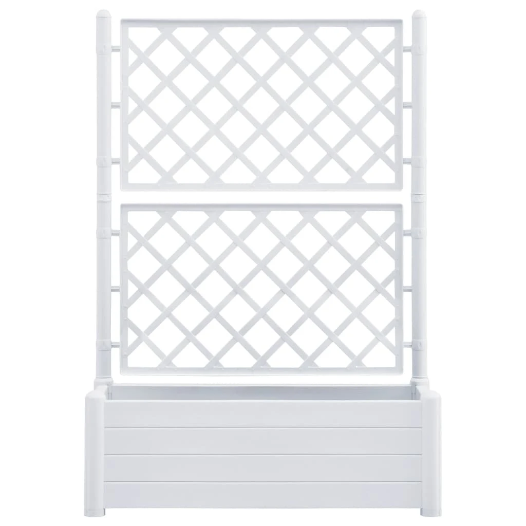 VidaXL Hochbeet - vidaXL Pflanzkübel mit Spalier 100x43x142 cm PP Weiß 5 VidaXL Hochbeet - vidaXL Pflanzkübel mit Spalier 100x43x142 cm PP Weiß – Bild 3