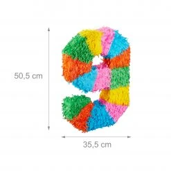 Relaxdays Pinata Geburtstag Zahl - Grün - Gelb - Hellrosa -Günstiges Deko Geschäft 58b69d23a43d4594af407c953a5efc28