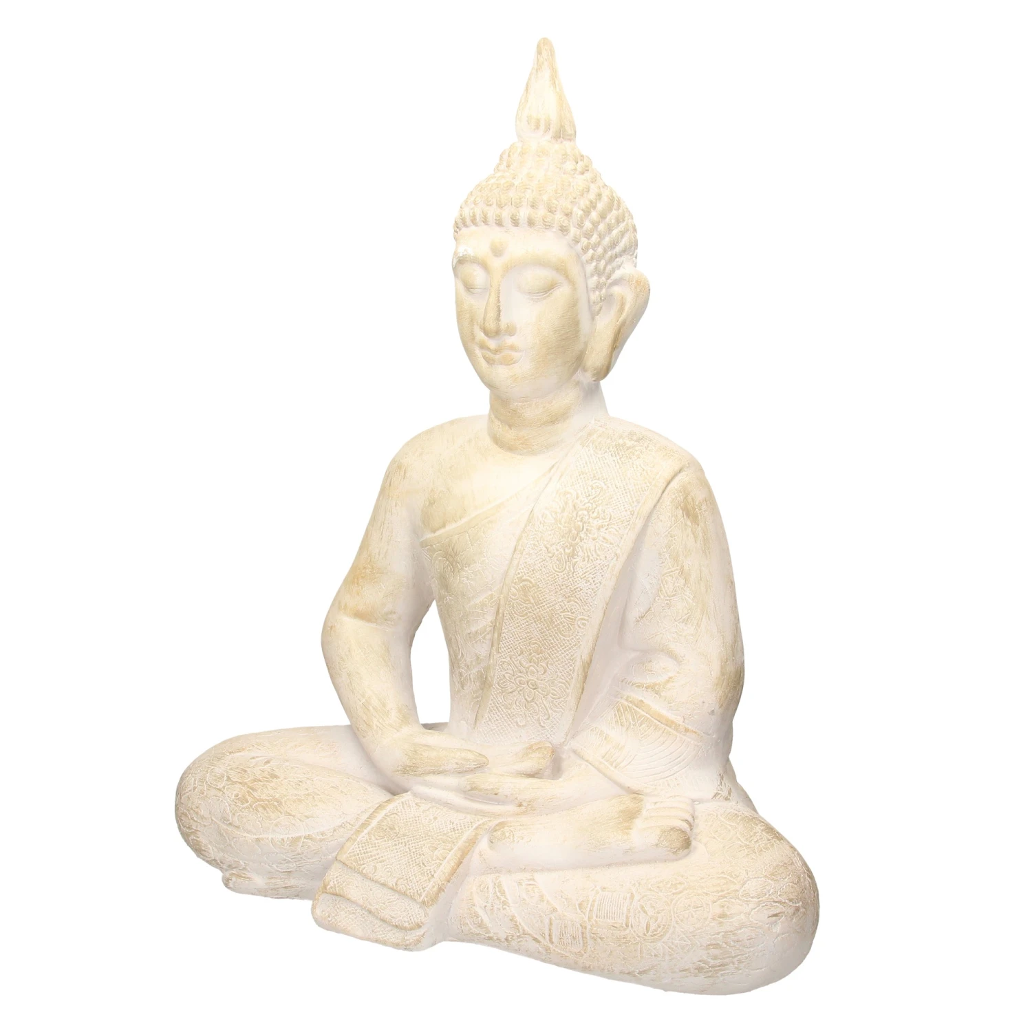 ECD Germany Buddha Figur 51x29x64 cm Beige/Grau 3 ECD Germany Buddha Figur 51x29x64 cm Beige/Grau