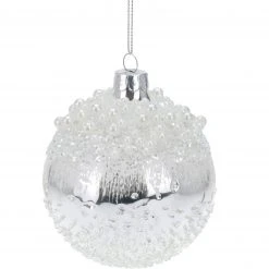 Home&Styling Collection Weihnachtskugel, Ø 8 cm, weiß-silbern