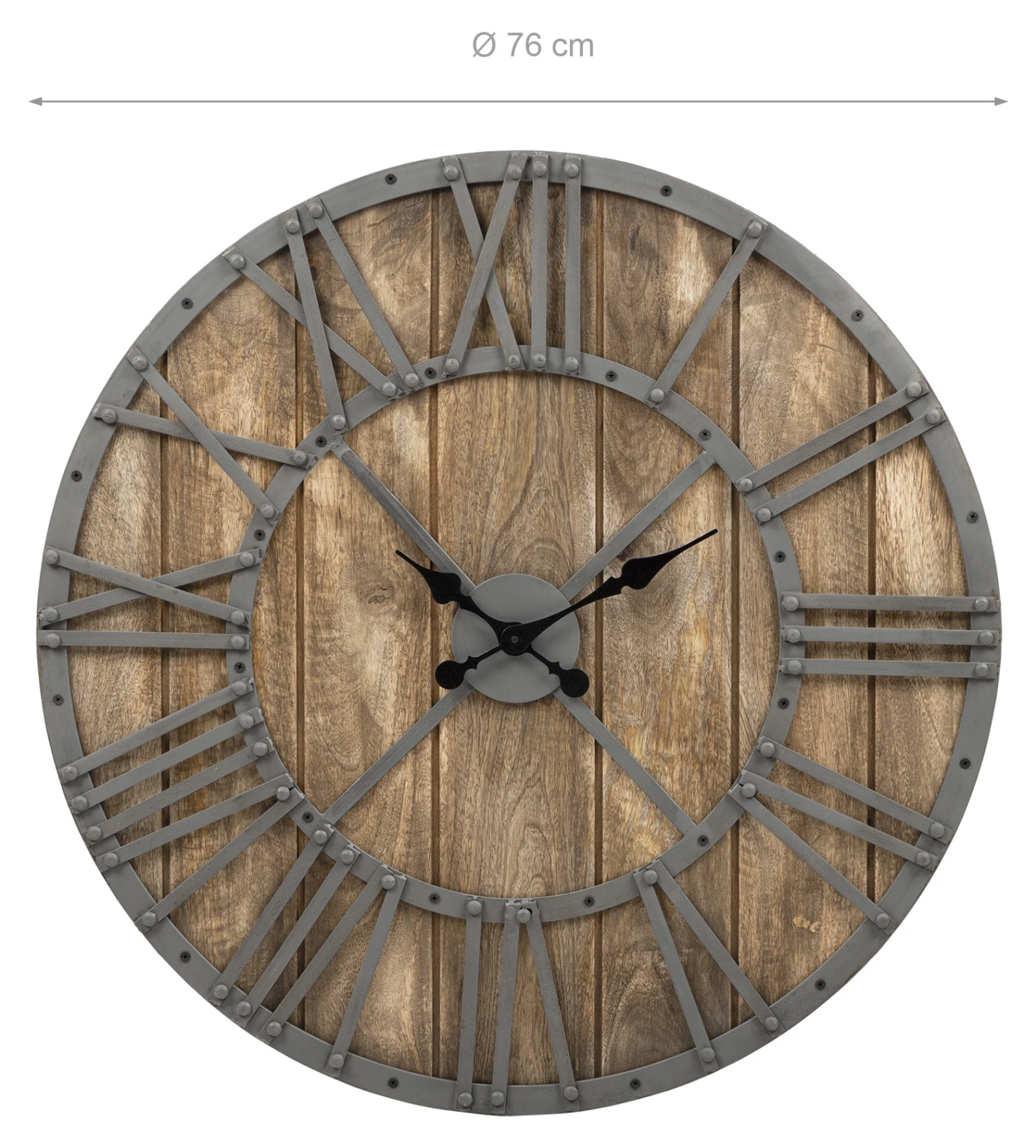 WOMO-DESIGN Wanduhr rund Ø 76cm aus Eisen - 76 x 76 cm 7 WOMO-DESIGN Wanduhr rund Ø 76cm aus Eisen - 76 x 76 cm – Bild 5