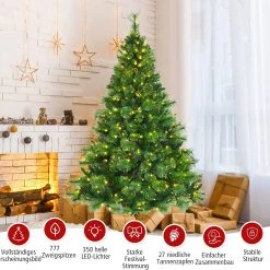 Costway 180cm LED Künstlicher Weihnachtsbaum 12 Costway 180cm LED Künstlicher Weihnachtsbaum -Günstiges Deko Geschäft 607464d0b6634f64b7d0261e1411325b