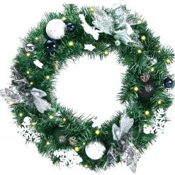 Costway 50cm künstlicher Weihnachtskranz LED