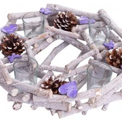 HWC Adventskranz rund mit Teelichthaltern - Standard