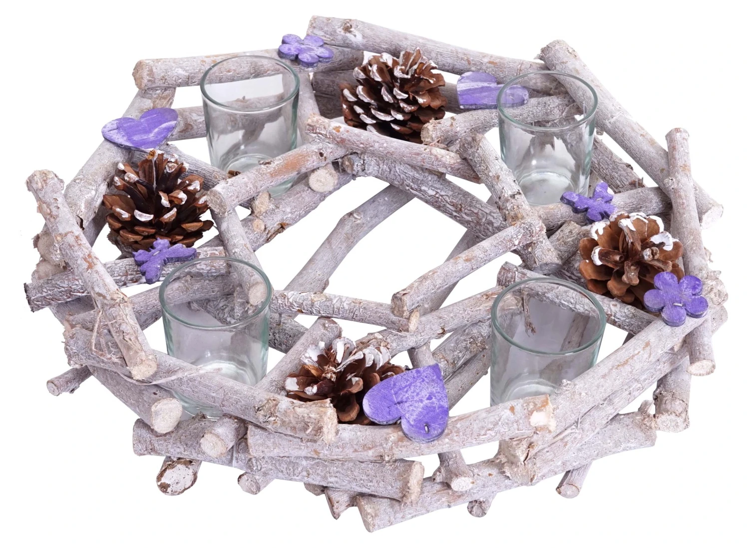 HWC Adventskranz rund mit Teelichthaltern - Standard 3 HWC Adventskranz rund mit Teelichthaltern - Standard