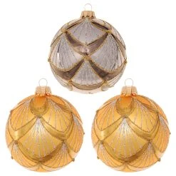 Krebs Glas Lauscha Gold/Antrazit 8cm Glaskugeln