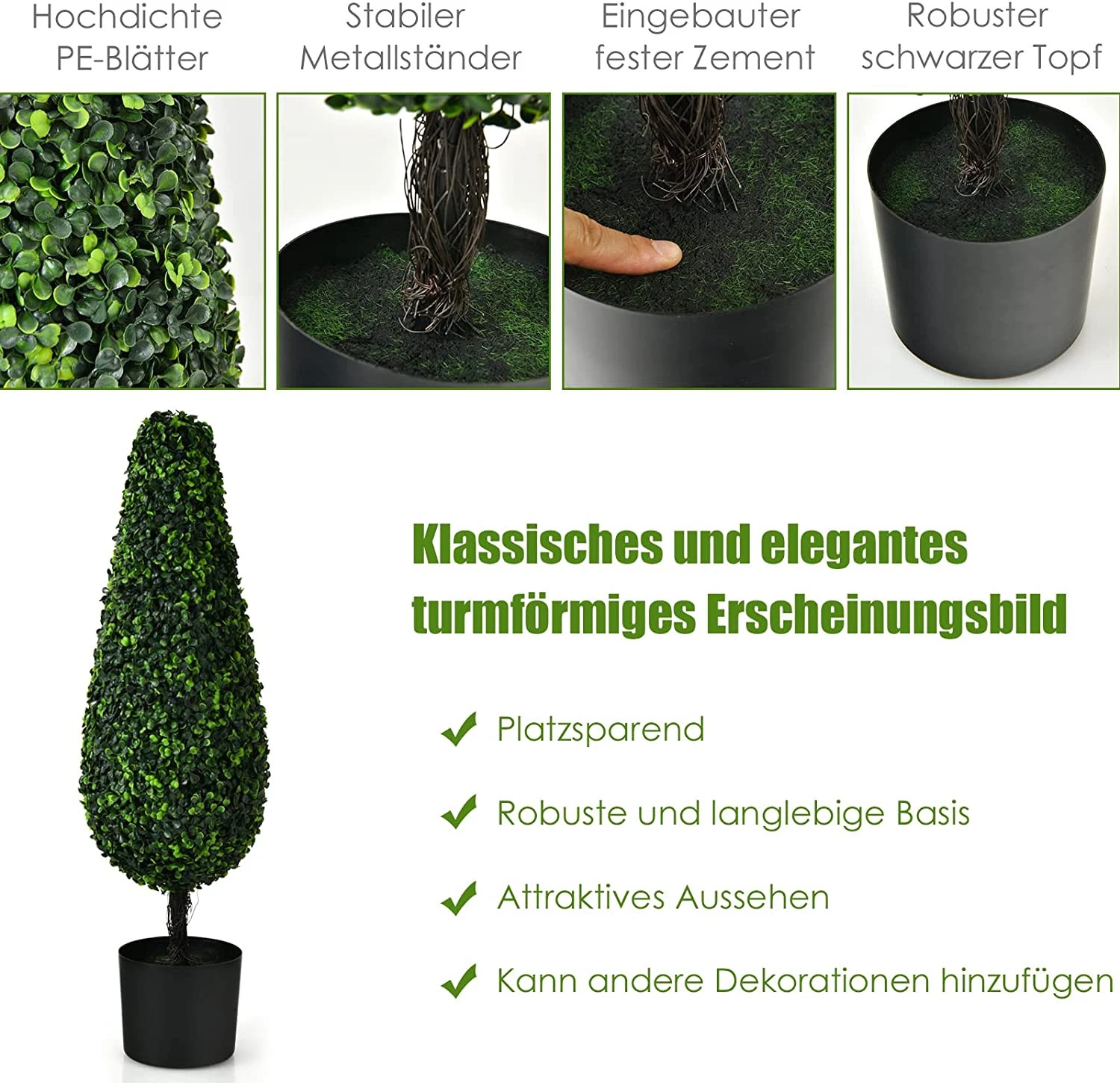 Costway 2er Set künstlicher Pflanzbaum 5 Costway 2er Set künstlicher Pflanzbaum – Bild 3