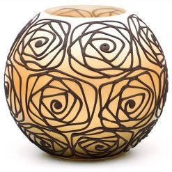 7ART Handbemalte Glasvase - Tischvase aus Glas 16 cm