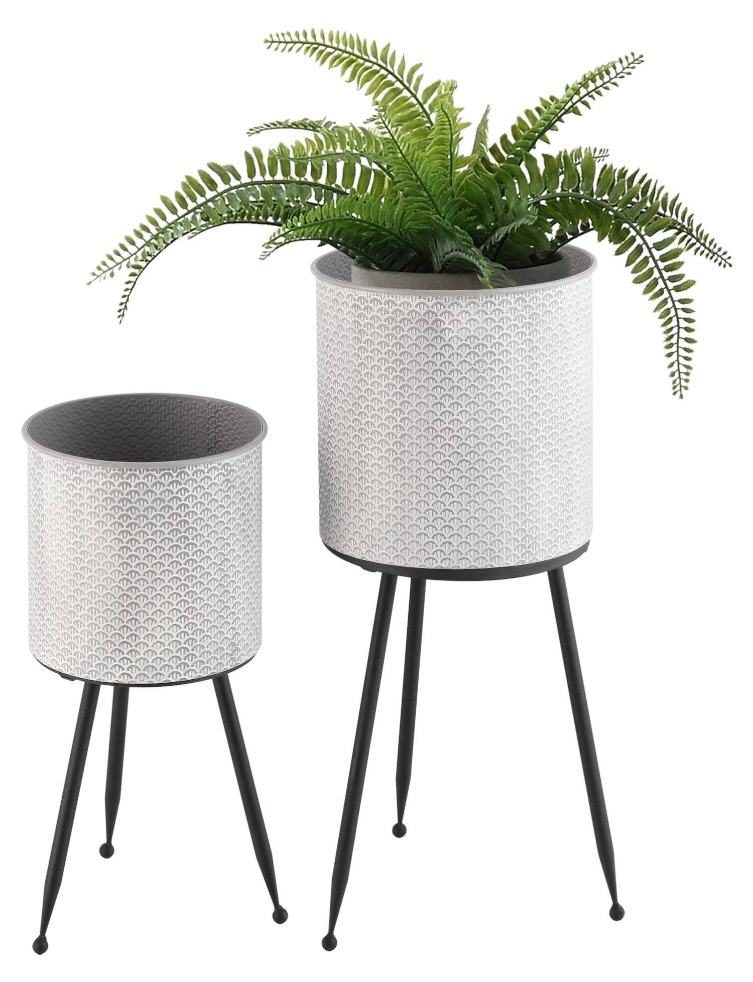 En.casa Pflanzständer Courcelles 2er Set - Grau 4 En.casa Pflanzständer Courcelles 2er Set - Grau – Bild 2